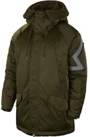 Nike Windproof Warm Long Down Jacket Jungle Green AA1952-395 Nike Windproof Warm Long Down Jacket Jungle Green AA1952-395