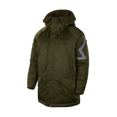Nike Windproof Warm Long Down Jacket Jungle Green AA1952-395