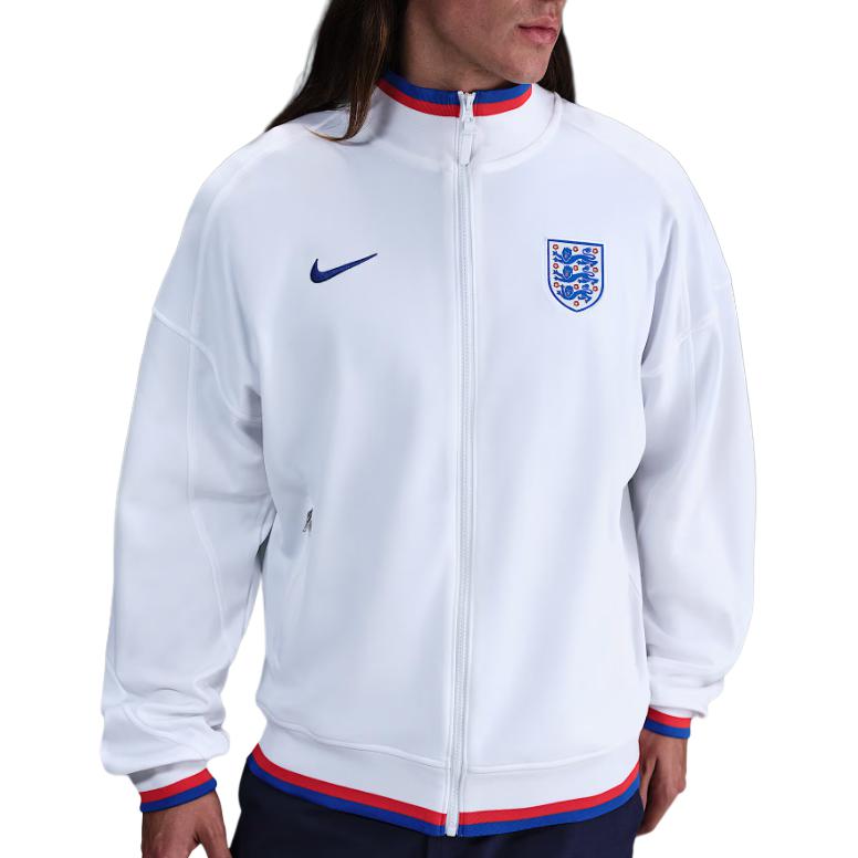 Nike Academy Pro England White Zip-Up Jacket with Striped Trim FZ9389-100