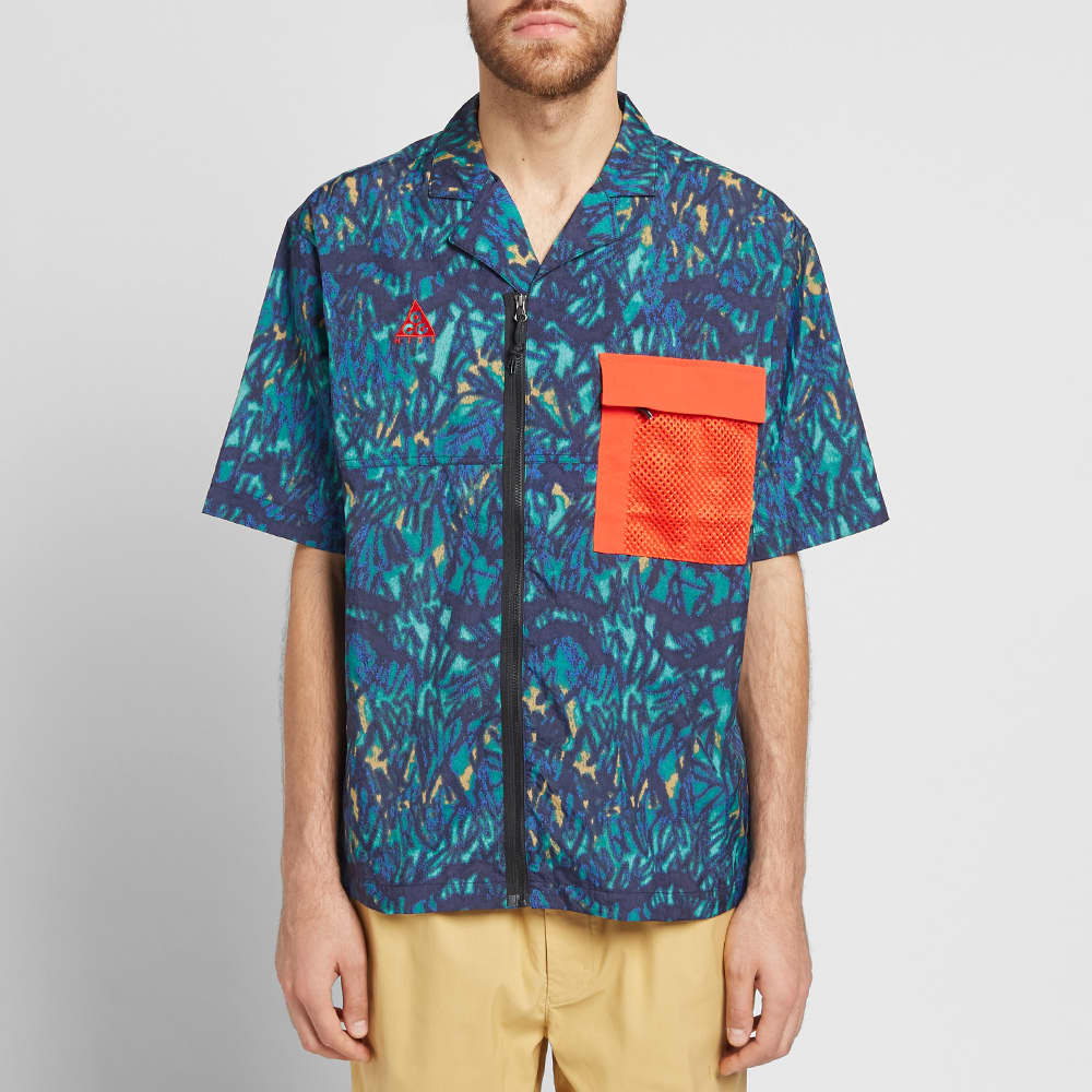 Nike ACG All Over Print Shirt Royal Blue/Orange CD7636-405 圖 5