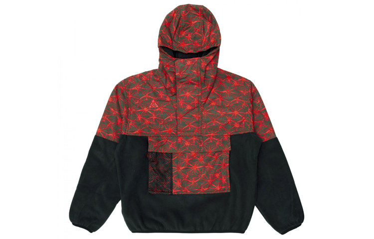 Nike ACG Fleece-Lined Pullover Hoodie Winter Red Colorblock Sweater CK3107-010 圖 2