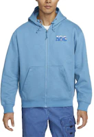 Nike ACG Fleece-Lined Zip-Up Sweatshirt Blue Letter Print Design DM4331-469 Nike ACG Fleece-Lined Zip-Up Sweatshirt Blue Letter Print Design DM4331-469