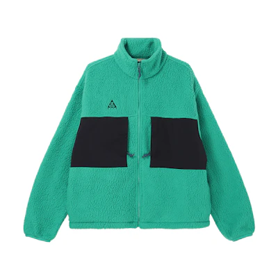 Nike ACG Fleece Jacket Green Colorblock Stand Collar Unisex Style CT2950-370