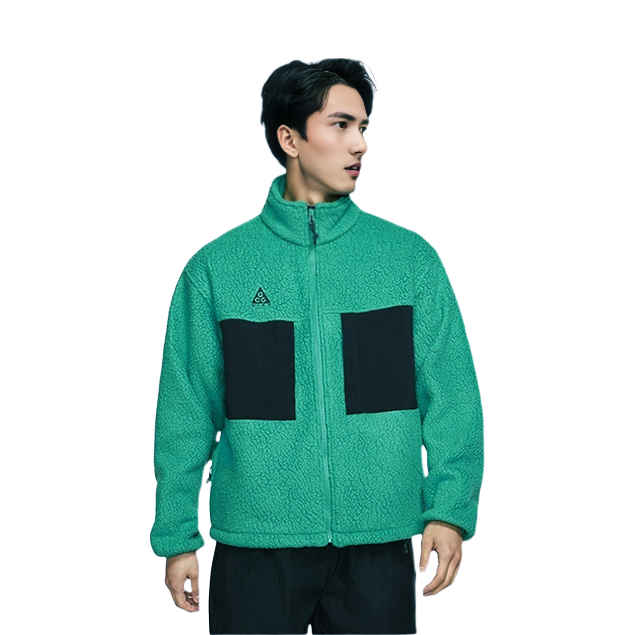 Nike ACG Fleece Jacket Green Colorblock Stand Collar Unisex Style CT2950-370 圖 4