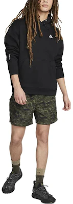 Nike ACG Fleece Pullover Hoodie Unisex - Hitam DZ3393-010 Shop Nike ACG Fleece Pullover Hoodie Unisex - Hitam DZ3393-010