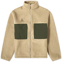 Nike ACG Logo Fleece Jacket with Colorblock Pockets - Khaki CT2949-247 Nike ACG Logo Fleece Jacket with Colorblock Pockets - Khaki CT2949-247
