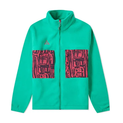 Nike ACG Logo Print Retro Sports Jacket Green Full-Zip Track Jacket BQ3446-319