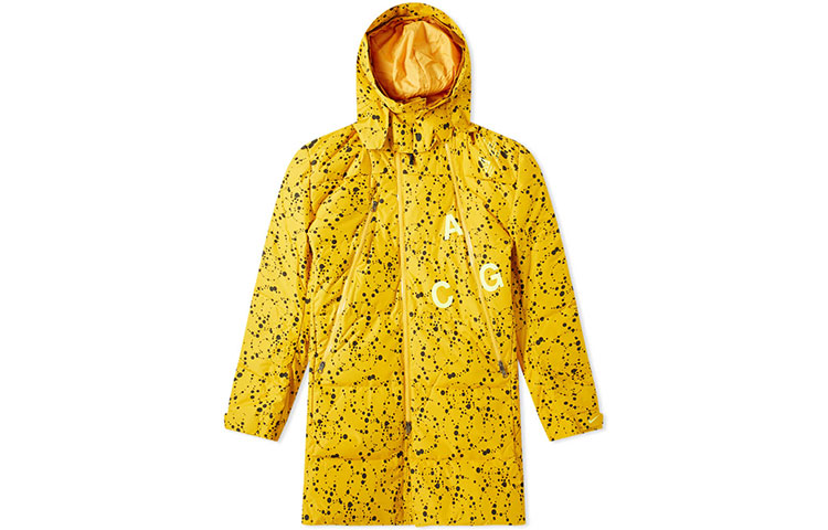 Nike ACG Polka Dot Ripstop Hooded Down Jacket Yellow Winter Coat AQ3517-752