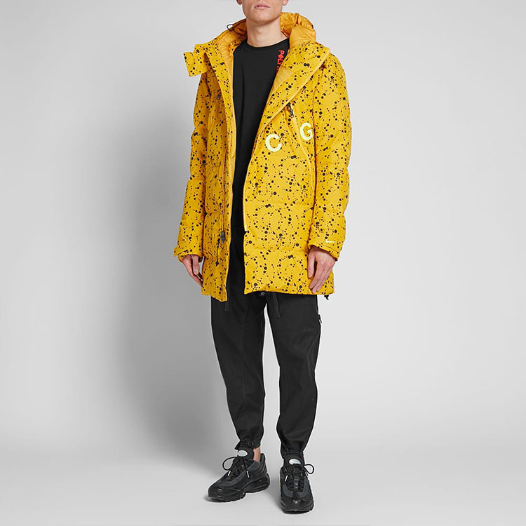 Lookbook Nike ACG Polka Dot Ripstop Hooded Down Jacket Yellow Winter Coat AQ3517-752