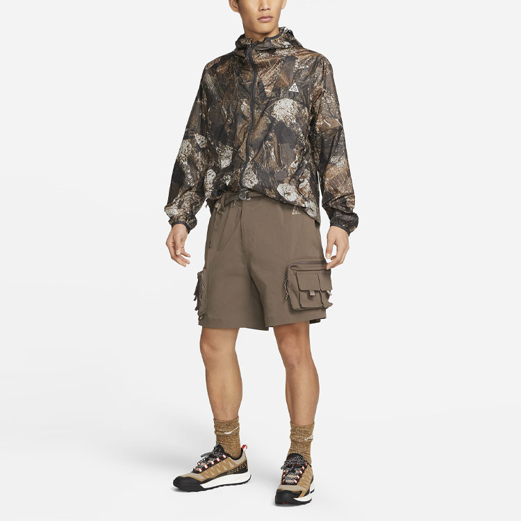 Shop Nike ACG SS22 Hoodie Jaket Cetakan Batu - Kelabu Batu DV6648-004