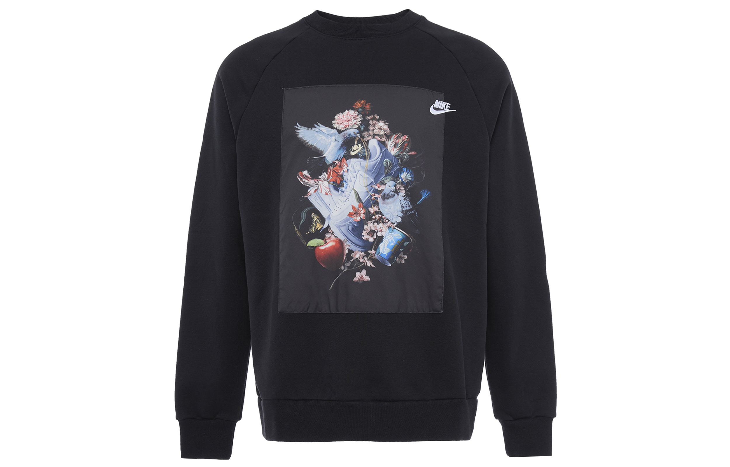 Nike AF-1 Patchwork Fleece Crewneck Sweatshirt Black DD6516-010
