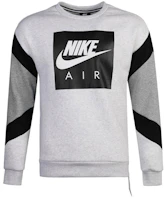 Nike Air Crew Fleece Pullover Vintage Sports Sweatshirt Men Light Grey 928636-051 Nike Air Crew Fleece Pullover Vintage Sports Sweatshirt Men Light Grey 928636-051