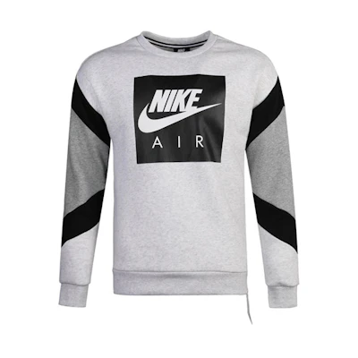 Nike Air Crew Fleece Pullover Vintage Sports Sweatshirt Men Light Grey 928636-051