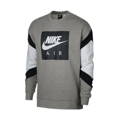 Nike Air Crew Fleece Vintage Colorblock Pullover Sweatshirt Men Grey/White 928636-063