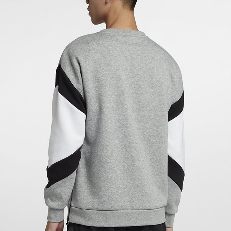 Purchase Nike Air Crew Fleece Vintage Colorblock Pullover Sweatshirt Men Grey/White 928636-063