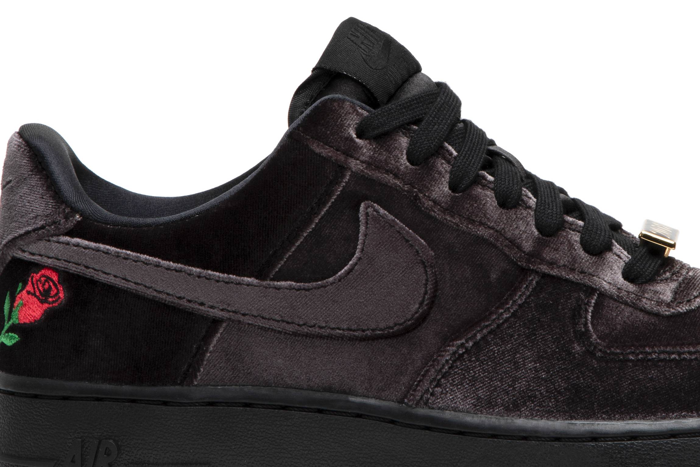 Nike air force 1 black velvet best sale