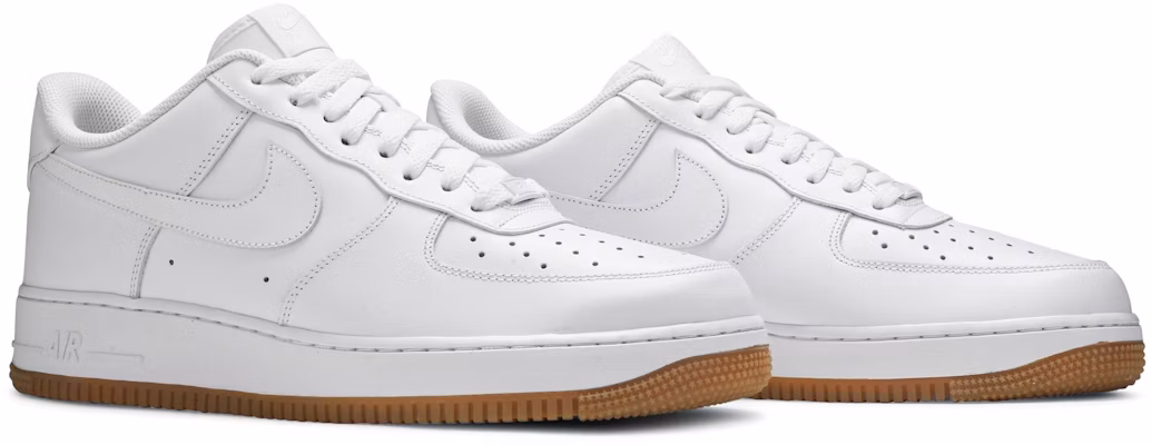 Nike air force 1 all white gum bottom on sale