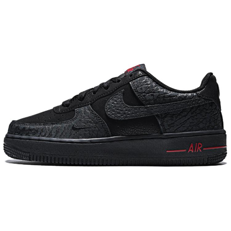 (Youth) Nike Air Force 1 BG Black Red Comfortable Casual Sneakers IV4452-010