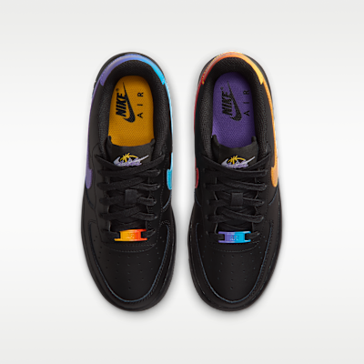 Shop (JR) Nike 空軍 1 黑色/雷射橘/香辣紅/活力紫 IM7742-001