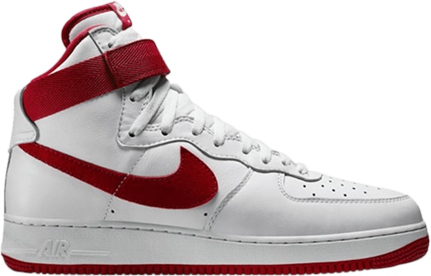 Red white high top top air force ones