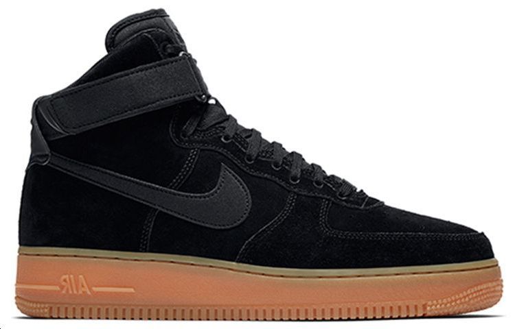 Beli Nike Air Force High 07 Lv8 Suede Black/Black 'Gum Med Brown
