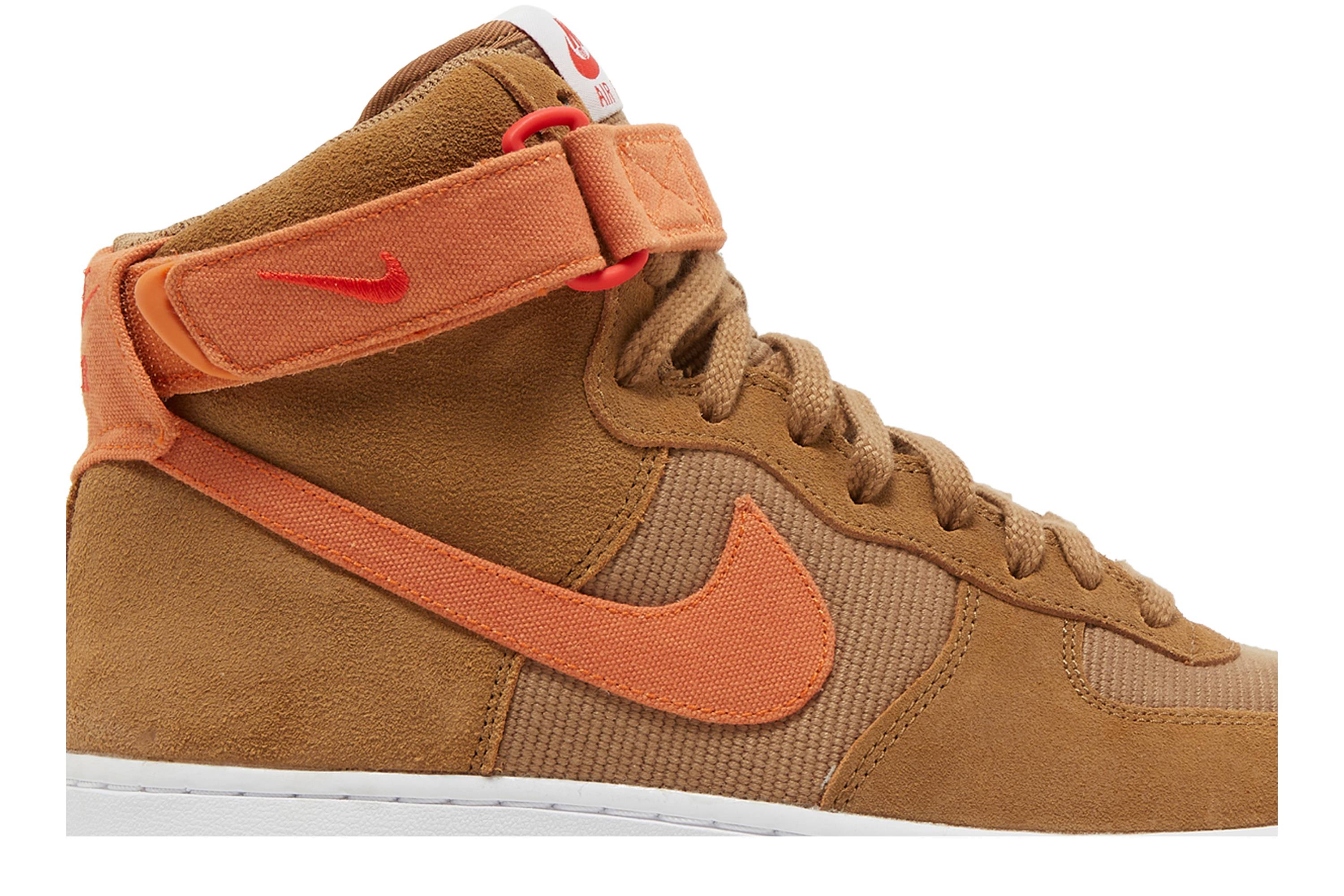 Nike Air Force 1 High Brown Suede Orange Canvas DH7566-200 Nicesnk