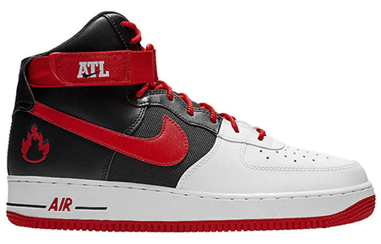 Order Nike Air Force 1 High Atlanta Away 亞特蘭大 耐磨 高筒 板鞋 男款 黑紅火焰