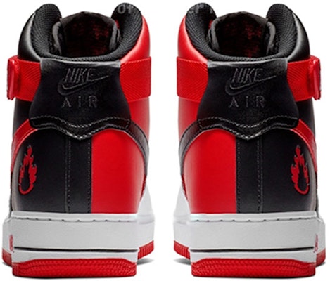 Nike Air Force 1 High Atlanta Away 亞特蘭大 耐磨 高筒 板鞋 男款 黑紅火焰 Purchase Nike Air Force 1 High Atlanta Away 亞特蘭大 耐磨 高筒 板鞋 男款 黑紅火焰