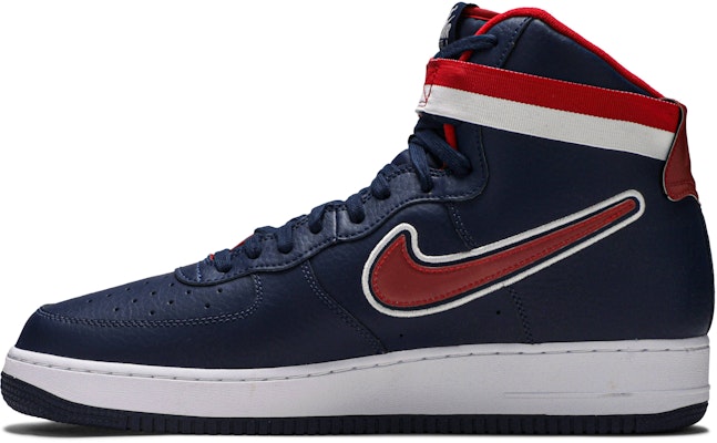 Nike Air Force 1 High Sport NBA Midnight Navy University Red AV3938-400 Lookbook Nike Air Force 1 High Sport NBA Midnight Navy University Red AV3938-400