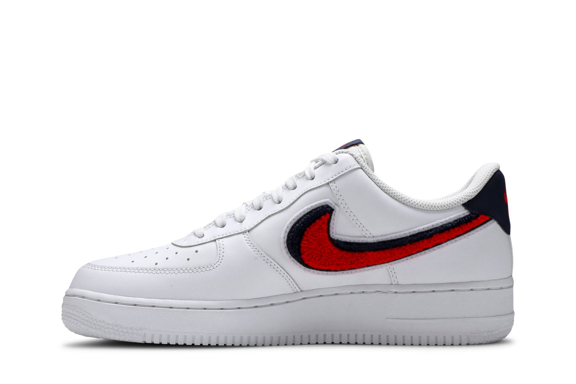 Lookbook Nike Air Force 1 Low 3D Chenille Swoosh 'Putih Merah Biru' 823511-106