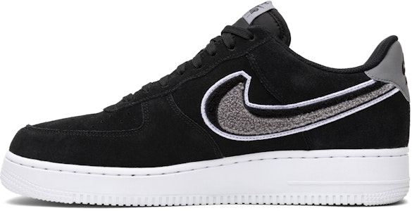 Nike Air Force 1 Low 3D Chenille Swoosh Hitam Kelabu 823511-014 Lookbook Nike Air Force 1 Low 3D Chenille Swoosh Hitam Kelabu 823511-014