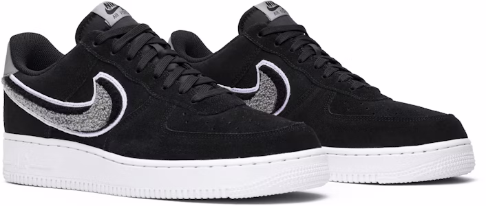 Nike Air Force 1 Low 3D Chenille Swoosh Hitam Kelabu 823511-014 Cheap Nike Air Force 1 Low 3D Chenille Swoosh Hitam Kelabu 823511-014
