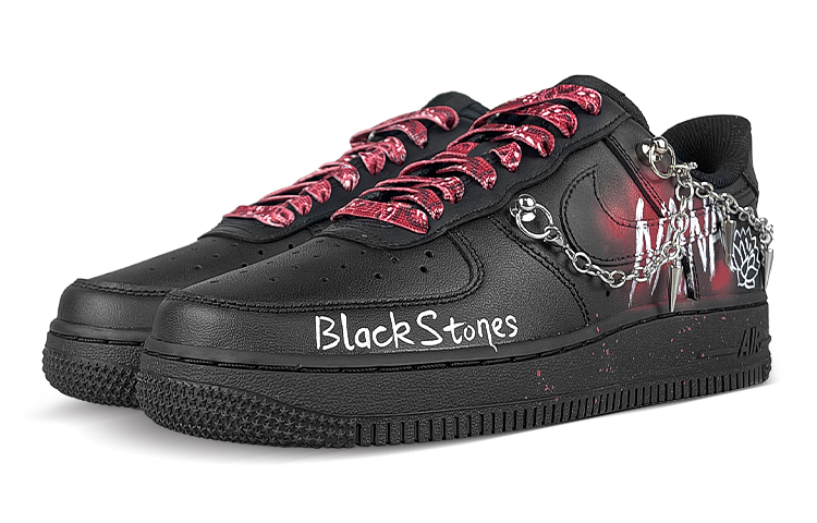 Nike Air Force 1 Low '07 'Black Samurai Punk Stud Chain' 圖 3