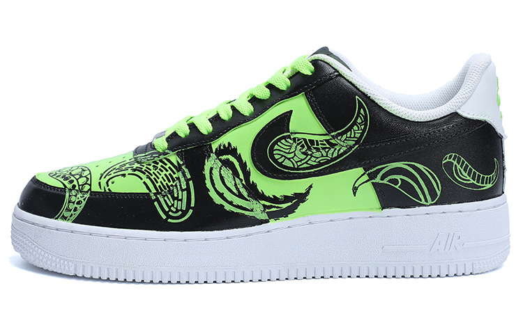 Buy 【客製化運動鞋】Nike Air Force 1 Low 07 空軍一號 腰果花 圖騰 低筒 板鞋 男款 黑綠