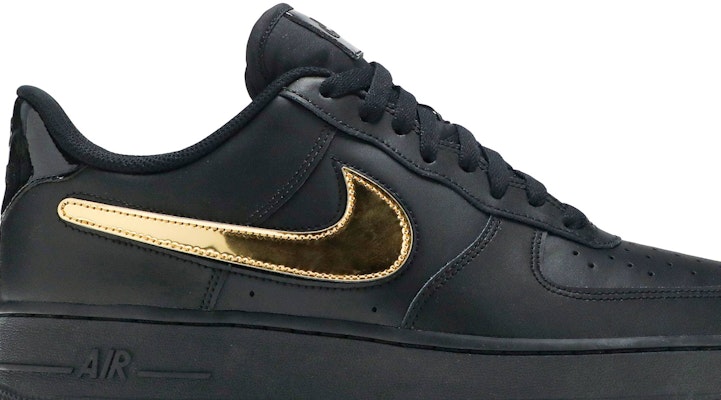 Nike Air Force 1 Low 07 LV8 Removable Swoosh Black Gold