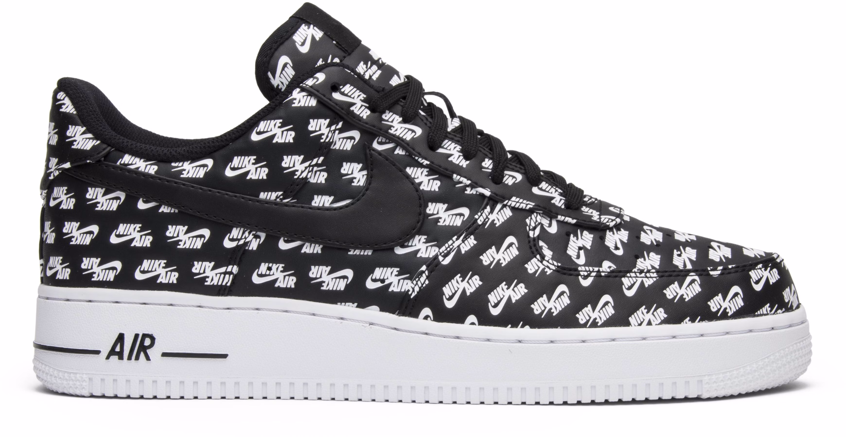 Nike air force 1 2025 low all over logo black