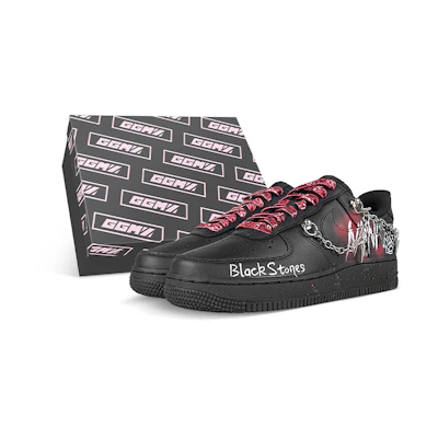 Nike Air Force 1 Low 'Black Samurai - Punk Rivet Chain NANA'