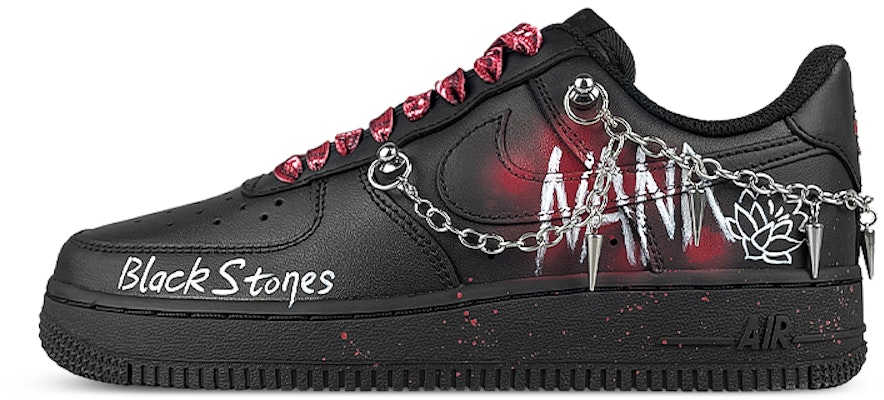 Nike Air Force 1 Low 'Samurai Hitam - Punk Rivet Chain NANA' CW2288-001-457678 Order Nike Air Force 1 Low 'Samurai Hitam - Punk Rivet Chain NANA' CW2288-001-457678
