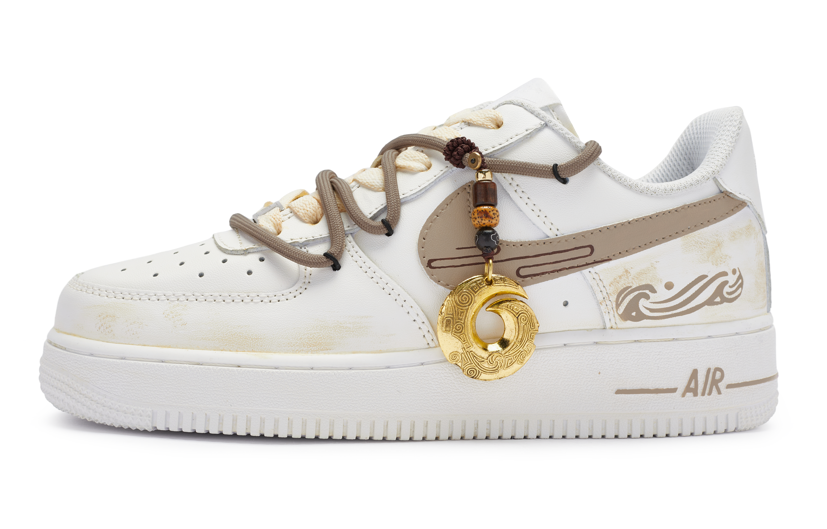 Nike Air Force 1 Low 'Deconstructed Vintage Streetwear - Beige Brown White'