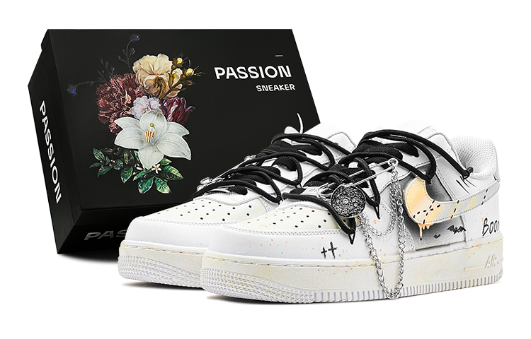 Buy 【客製化球鞋】Nike Air Force 1 Low 空軍一號 街頭風 氧化做舊 萬聖節蝙蝠 特殊鞋盒 低筒 休閒鞋 男款 黑白