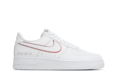 Nike Air Force 1 Low 'Just Do It White Noble Green Metallic Silver University Red' DQ0791-100