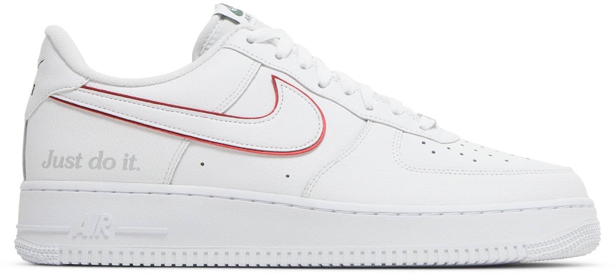 Nike Air Force 1 Low Just Do It White Noble Green Metallic Silver