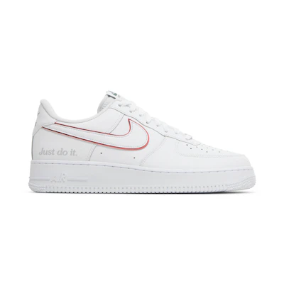 Nike Air Force 1 Low 'Just Do It White Noble Green Metallic Silver University Red'