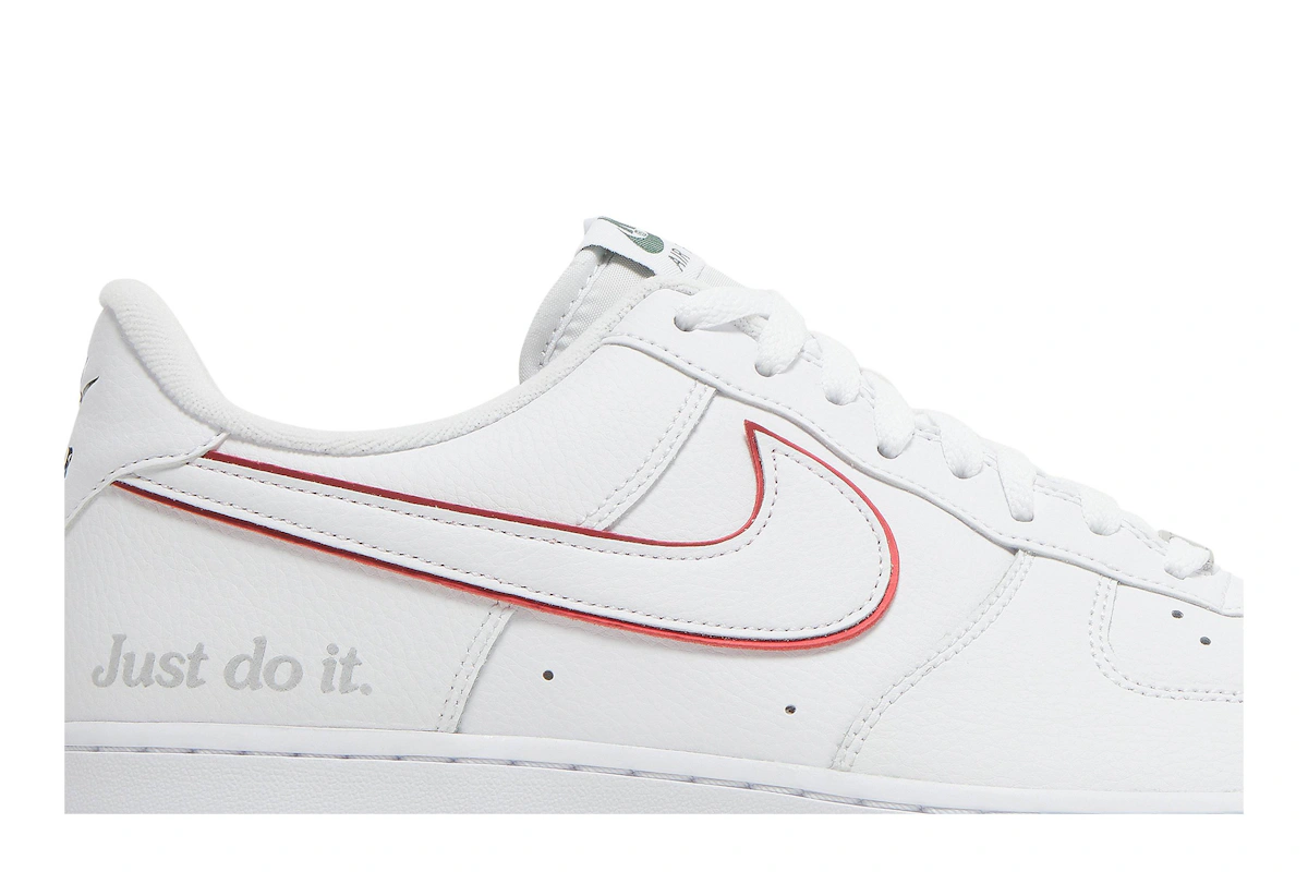 Nike Air Force 1 Low 'Just Do It White Noble Green Metallic Silver University Red' DQ0791-100