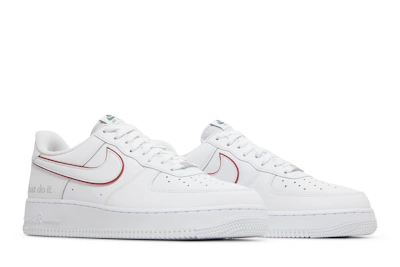 Nike Air Force 1 Low 'Just Do It White Noble Green Metallic Silver University Red' DQ0791-100