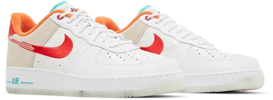 Nike Air Force 1 Low 'Just Do It Putih Merah Teal' FD4205-161 Cheap Nike Air Force 1 Low 'Just Do It Putih Merah Teal' FD4205-161