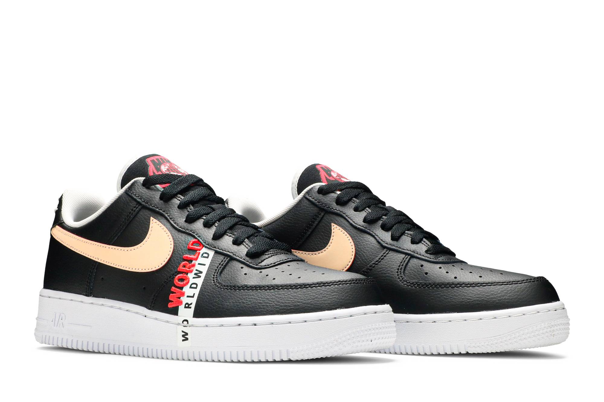 Cheap Nike Air Force 1 Low 'Worldwide Pack - Negro Carmesí' CK6924-001