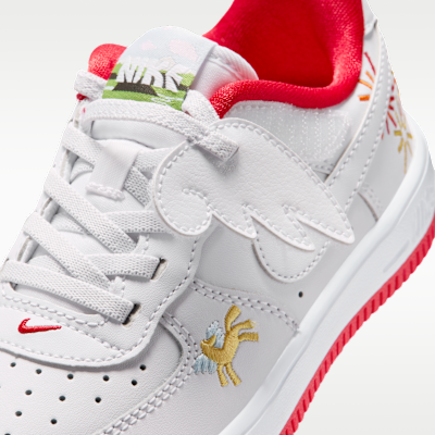 Sizing (PS) 耐克Air Force 1 Low简易穿脱 白/白/大学红/白 IQ1136-111