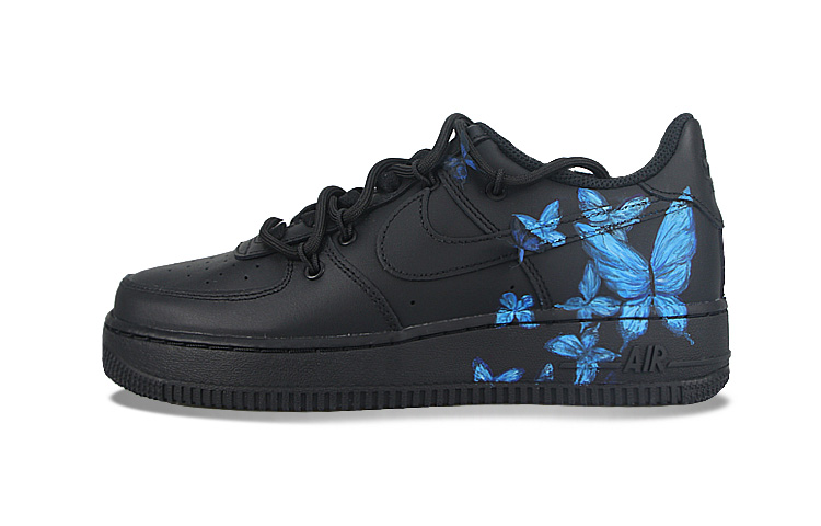 Buy 【訂製球鞋】Nike Air Force 1 Low LE 復古休閒 發光的海 蝴蝶 低幫 板鞋 GS 黑藍