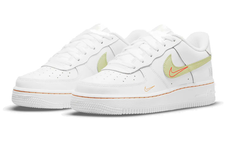 (Youth) Nike Air Force 1 LV8 'White Green Orange' 圖 3